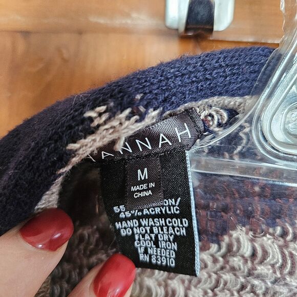 HANNAH CARDIGAN SWEATER Women's M FRINGE BOHO NEUTRAL - Picture 4 of 8